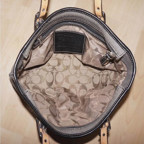 Vintage Coach Hampton Collection Mini Canvas Leather Handbag - Picture 6 of 11